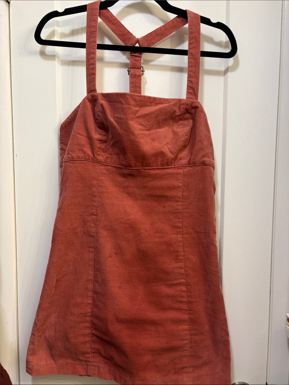 Urban Outfitters Rust Corduroy Pinafore Mini Dress